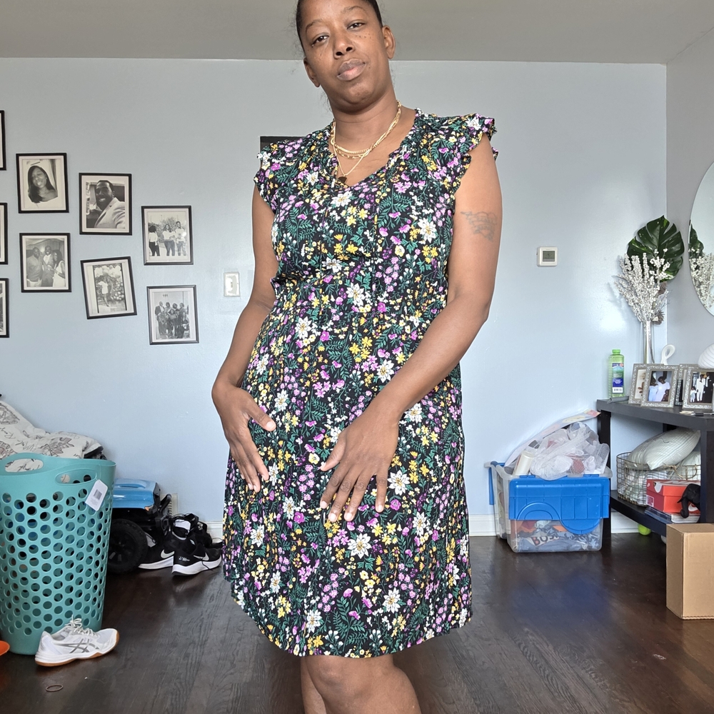 Old Navy Black Floral Mini Dress